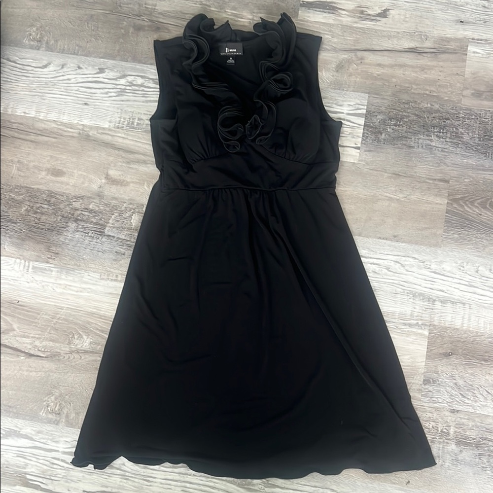 Elegant Black Ruffled Dress by B Wear